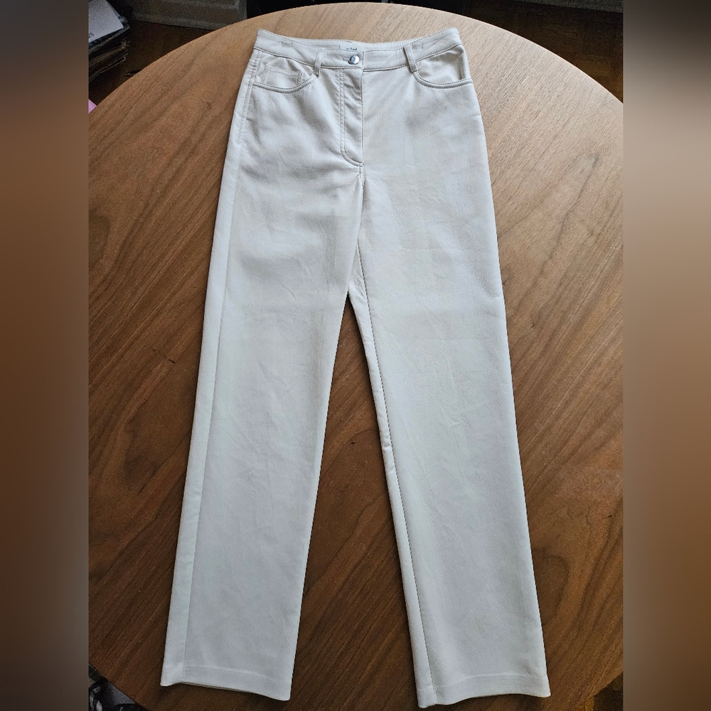 Aritzia Wilfred Melina High-waisted Vegan Leather pants, Size 4, Light Birch